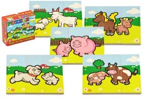 Puzzle Moje první zvířátka dřevěné 18 dílků pro nejmenší v krabičce 13x11,5x4,5cm 12m+ MPZ