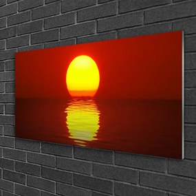 Obraz na skle Západ slnka krajina 140x70 cm