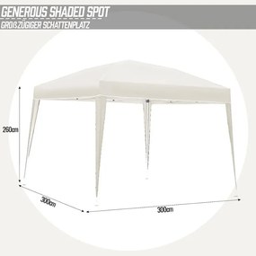 JAGO Záhradný párty stan, 3 x 3 m, béžový
