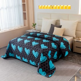 Prehoz na posteľ KASUGA, tyrkysový Rozmer: 170 x 210 cm