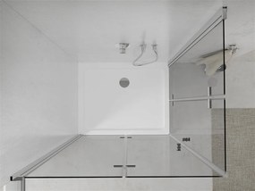 Mexen Lima Duo, sprchový kút 100 (dvere) x 90 (dvere) cm, 6mm číre sklo, chrómový profil, + SLIM sprchová vanička biela 5cm + chrómový sifón, 856-100-090-01-02-4010