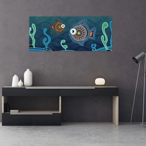 Obraz - Maľované rybičky (120x50 cm)