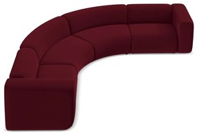 Vínovočervená zamatová rohová pohovka Ekahi – Makamii