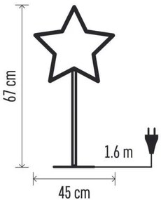 EMOS Vianočná papierová hviezda bielo-strieborná so stojanom 45cm DCAZ14