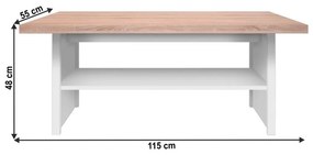 Tempo Kondela Konferenčný stolík 115, biela/dub sonoma, TOPTY TYP 18