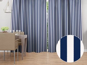 Biante Bavlnený záves Sandra SA-619 Modro-biele námornícke pruhy 130x220 cm