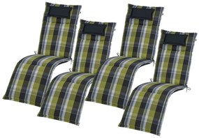 Livarno home Obojstranná podložka na kreslo Toronto, 167 x 50 x 7,5 cm, zelená, 4 kusy  (800006177)