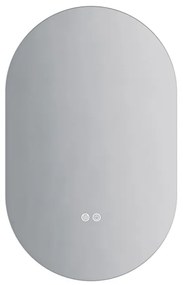 Erga Dalia, oválne LED zrkadlo 50x80cm, 3 farby svetla, zadné osvetlenie, vyhrievacia podložka proti zapareniu, ERG-V01-Dalia-5080-CL