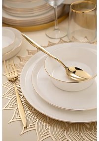 26-dielna jedálenská súprava, biely porcelán so zlatým dekorom