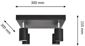 LED Bodové svietidlo TUNE 4xGU10/4,8W/230V čierna