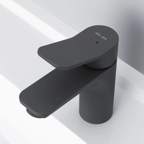 Umývadlová batéria AM.PM X-Joy FXA82122 jednopáková s odtokovým ventilom, čierna