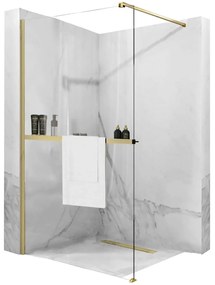 Rea Evo, závesná polica pre sprchové zásteny typu Walk-in max. šírka 120 cm, zlatá matná, REA-46000