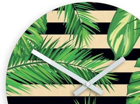 Nástenné hodiny Tropical čierno-zelené