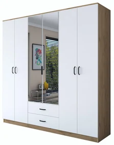 Šatníková skriňa Bafaretta 30 (so zrkadlom) (orech + biela). Vlastná spoľahlivá doprava až k Vám domov. 1107054