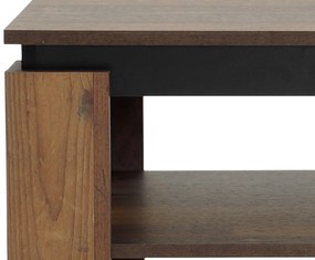 Konferenčný stolík Tim, vintage optika dreva/čierny