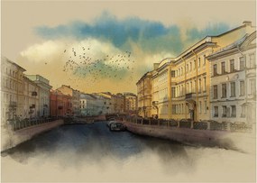 Obraz - Moyka rieka, Petrohrad, Rusko (70x50 cm)