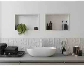 Mexen X-Wall-R, polička na zapustenie na obklad s golierom 45 x 30 cm, biela, 1920453010