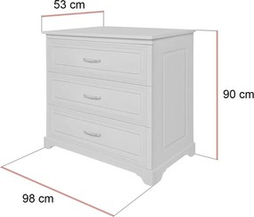 KOMODA TOSCANA BIELA DO DETSKEJ IZBY 98 cm