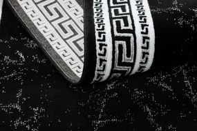 Koberec / Behúň GLOSS 2813 87 ramka, grécky - čierny / sivý