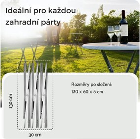 Cateringový skladací barový stôl MARLE 60 cm mramorovo biely