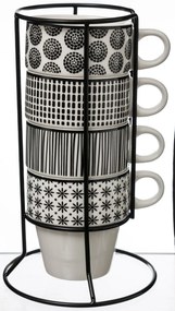 Porcelánový hrnček so stojanom Bohemia 260 ml sada 4ks