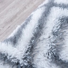 Protišmykový koberec DECOR biely / sivý kruh