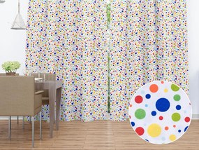Biante Bavlnený záves Sandra SA-006 Farebné bodky na bielom 140x200 cm