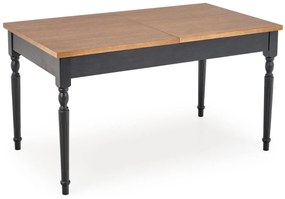 Rozkladací jedálenský stôl Rococo - tmavý dub / čierna