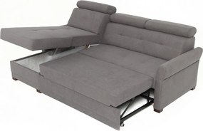 Rohová sedacia súprava Harris, ocelovo šedá látka, ľavý roh