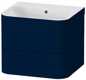 DURAVIT Happy D.2 Plus c-bonded závesná skrinka s nábytkovým umývadlom bez otvoru, 2 zásuvky, 575 x 490 x 480 mm, nočná modrá matná lakovaná, HP4635N9898