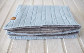 Zateplená deka Vrkoč - bledomodrá/šedá podšívka