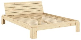 Dvojlôžková posteľ z borovicového dreva s roštom v prírodnej farbe 160x200 cm Layers – Karup Design