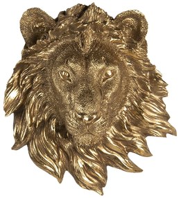 Zlatá nástenná dekorácia hlavy leva - 18 * 8 * 21 cm