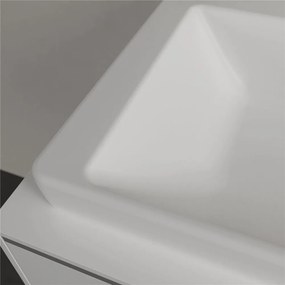 VILLEROY &amp; BOCH Subway 3.0 umývadlo na skrinku bez otvoru, bez prepadu, spodná strana brúsená, 600 x 470 mm, Stone White, s povrchom CeramicPlus, 4A706FRW