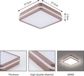 Brilagi -LED Vonkajšie stropné svietidlo BENE LED/18W/230V 21,5x21,5 cm hnedá IP54