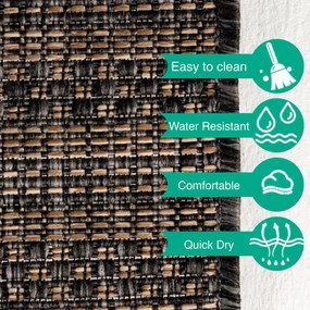 Ayyildiz, Kusový koberec Zagora 4513 Black – na von aj na doma, 120x170, čierna, chodba / predsieň