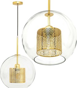 Toolight - závesná sklenená lampa APP556-1CP 30cm, zlatá, OSW-08749