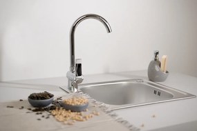 Kuchinox Dávkovač mydla MINI s priehradkou - AMP_004M, sivá/chróm