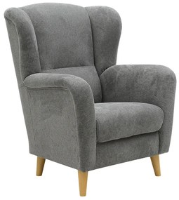 FINES sivé kreslo ušiak Aladin