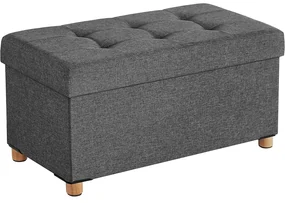Taburetka 65 L, lavica s úložným priestorom, nosnosť 300 kg, tmavošedá