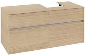 VILLEROY &amp; BOCH Collaro závesná skrinka pod umývadlo na dosku (umývadlo vpravo), 4 zásuvky, 1200 x 500 x 548 mm, Nordic Oak, C09900VJ