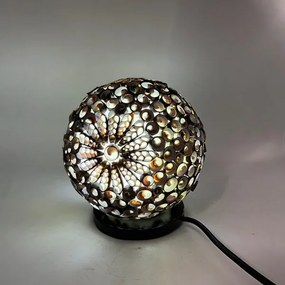 Nočná lampa z morských mušlí tmavá 15cm