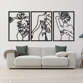 SENTOP | Trojdielna nástenná dekorácia ženy – Moderné art umenie | SENTOP HDF0480