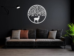 drevko Moderný obraz Jeleň Rozmer obrazu: 32,5 x 32,5 cm, Farba dekorácie: Čierna