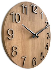 Dubové hodiny na stenu s veľkými číslicami I SENTOP MAS017-natural3041-hands/black
