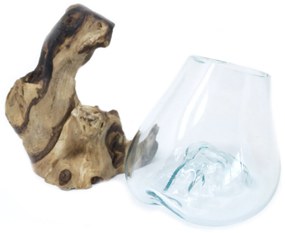 Roztavené sklo na dreve - Stredná misa