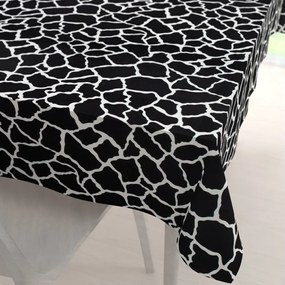 Biante Zamatový obdĺžnikový obrus Tamara TMR-015 Čiernobiely žirafí vzor 50x100 cm