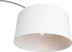 Oblúková lampa oceľový tienidlo z látky biele 50/50/25 nastaviteľná - XXL