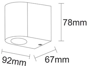 Vonkajšie nástenné svietidlo BOSTON 1xGU10/10W/230V IP44