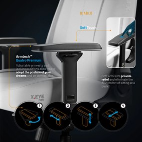 Biela herná stolička Diablo X.Eye Prime Ghosted White